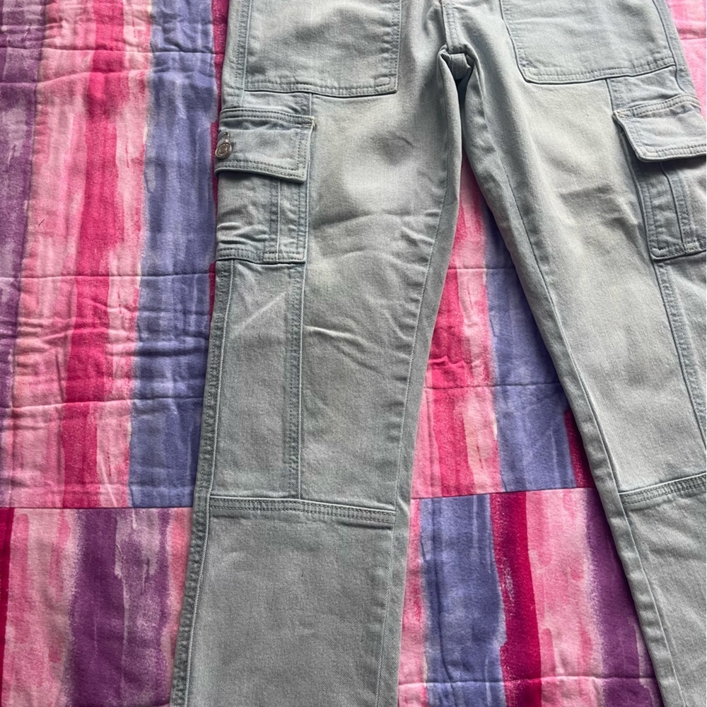 Light Blue denim Cargo Jeans size  5 - Picture 6 of 9